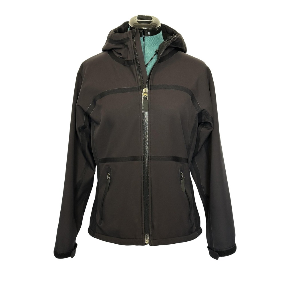 Outdoor Research Jacket Womens Small Black Softshell Hooded Full Zip Pockets
